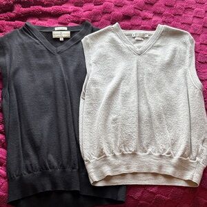 Peter Millar Women's V-Neck Sweater Vest Set - Black and Gray